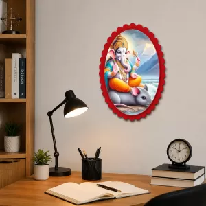 Lord Ganesha Wall Decorative Showpiece 6 X 8 Inch | 4 MM MDF Wooden Glossy Sublimation Print | Back Hook Wall Hanging | Home Temple & Living Room Decor (F57308) Lord Ganesha Wall Decorative Showpiece 6 X 8 Inch | 4 MM MDF Wooden Glossy Sublimation Print | Back Hook Wall Hanging | Home Temple & Living Room Decor (F57308)