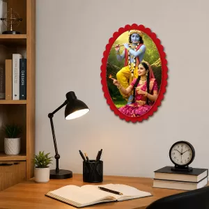 Shree Krishna Wall Decorative Showpiece 6 X 8 Inch | 4 MM MDF Wooden Glossy Sublimation Print | Back Hook Wall Hanging | Home Temple & Living Room Decor (F57316) Shree Krishna Wall Decorative Showpiece 6 X 8 Inch | 4 MM MDF Wooden Glossy Sublimation Print | Back Hook Wall Hanging | Home Temple & Living Room Decor (F57316)