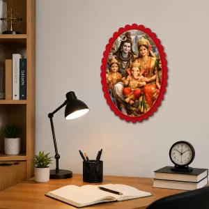 Shiva Wall Decorative Showpiece 6 X 8 Inch | 4 MM MDF Wooden Glossy Sublimation Print | Back Hook Wall Hanging | Home Temple & Living Room Decor (F57319)