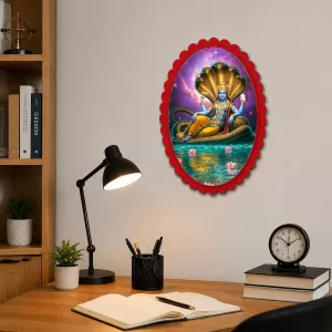 Vishnu Wall Decorative Showpiece 6 X 8 Inch | 4 MM MDF Wooden Glossy Sublimation Print | Back Hook Wall Hanging | Home Temple & Living Room Decor (F57320) Vishnu Wall Decorative Showpiece 6 X 8 Inch | 4 MM MDF Wooden Glossy Sublimation Print | Back Hook Wall Hanging | Home Temple & Living Room Decor (F57320)