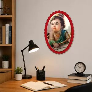 Krishna Wall Decorative Showpiece 6 X 8 Inch | 4 MM MDF Wooden Glossy Sublimation Print | Back Hook Wall Hanging | Home Temple & Living Room Decor (F57331) Krishna Wall Decorative Showpiece 6 X 8 Inch | 4 MM MDF Wooden Glossy Sublimation Print | Back Hook Wall Hanging | Home Temple & Living Room Decor (F57331)