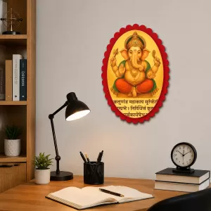 Lord Ganesha Wall Decorative Showpiece 6 X 8 Inch | 4 MM MDF Wooden Glossy Sublimation Print | Back Hook Wall Hanging | Home Temple & Living Room Decor (F57332) Lord Ganesha Wall Decorative Showpiece 6 X 8 Inch | 4 MM MDF Wooden Glossy Sublimation Print | Back Hook Wall Hanging | Home Temple & Living Room Decor (F57332)