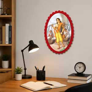Bhima Wall Decorative Showpiece 6 X 8 Inch | 4 MM MDF Wooden Glossy Sublimation Print | Back Hook Wall Hanging | Home Temple & Living Room Decor (F57334) Bhima Wall Decorative Showpiece 6 X 8 Inch | 4 MM MDF Wooden Glossy Sublimation Print | Back Hook Wall Hanging | Home Temple & Living Room Decor (F57334)