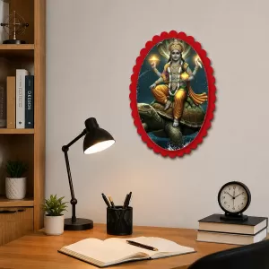 Vishnu Wall Decorative Showpiece 6 X 8 Inch | 4 MM MDF Wooden Glossy Sublimation Print | Back Hook Wall Hanging | Home Temple & Living Room Decor (F57345) Vishnu Wall Decorative Showpiece 6 X 8 Inch | 4 MM MDF Wooden Glossy Sublimation Print | Back Hook Wall Hanging | Home Temple & Living Room Decor (F57345)