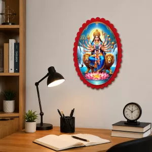 Durga Wall Decorative Showpiece 6 X 8 Inch | 4 MM MDF Wooden Glossy Sublimation Print | Back Hook Wall Hanging | Home Temple & Living Room Decor (F57357) Durga Wall Decorative Showpiece 6 X 8 Inch | 4 MM MDF Wooden Glossy Sublimation Print | Back Hook Wall Hanging | Home Temple & Living Room Decor (F57357)