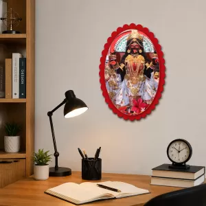 Kali Wall Decorative Showpiece 6 X 8 Inch | 4 MM MDF Wooden Glossy Sublimation Print | Back Hook Wall Hanging | Home Temple & Living Room Decor (F57366)