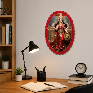 Durga Wall Decorative Showpiece 6 X 8 Inch | 4 MM MDF Wooden Glossy Sublimation Print | Back Hook Wall Hanging | Home Temple & Living Room Decor (F57373) Durga Wall Decorative Showpiece 6 X 8 Inch | 4 MM MDF Wooden Glossy Sublimation Print | Back Hook Wall Hanging | Home Temple & Living Room Decor (F57373)