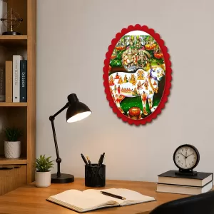 Kamadhenu Wall Decorative Showpiece 6 X 8 Inch | 4 MM MDF Wooden Glossy Sublimation Print | Back Hook Wall Hanging | Home Temple & Living Room Decor (F57379) Kamadhenu Wall Decorative Showpiece 6 X 8 Inch | 4 MM MDF Wooden Glossy Sublimation Print | Back Hook Wall Hanging | Home Temple & Living Room Decor (F57379)