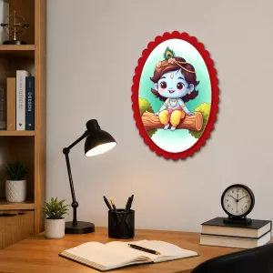 Krishna Wall Decorative Showpiece 6 X 8 Inch | 4 MM MDF Wooden Glossy Sublimation Print | Back Hook Wall Hanging | Home Temple & Living Room Decor (F57385) Krishna Wall Decorative Showpiece 6 X 8 Inch | 4 MM MDF Wooden Glossy Sublimation Print | Back Hook Wall Hanging | Home Temple & Living Room Decor (F57385)