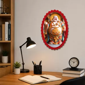 Budai Wall Decorative Showpiece 6 X 8 Inch | 4 MM MDF Wooden Glossy Sublimation Print | Back Hook Wall Hanging | Home Temple & Living Room Decor (F57389) Budai Wall Decorative Showpiece 6 X 8 Inch | 4 MM MDF Wooden Glossy Sublimation Print | Back Hook Wall Hanging | Home Temple & Living Room Decor (F57389)