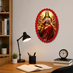 Durga Wall Decorative Showpiece 6 X 8 Inch | 4 MM MDF Wooden Glossy Sublimation Print | Back Hook Wall Hanging | Home Temple & Living Room Decor (F57391) Durga Wall Decorative Showpiece 6 X 8 Inch | 4 MM MDF Wooden Glossy Sublimation Print | Back Hook Wall Hanging | Home Temple & Living Room Decor (F57391)
