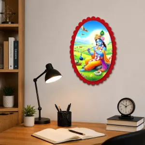 Shree Krishna Wall Decorative Showpiece 6 X 8 Inch | 4 MM MDF Wooden Glossy Sublimation Print | Back Hook Wall Hanging | Home Temple & Living Room Decor (F57403) Shree Krishna Wall Decorative Showpiece 6 X 8 Inch | 4 MM MDF Wooden Glossy Sublimation Print | Back Hook Wall Hanging | Home Temple & Living Room Decor (F57403)