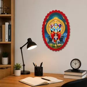 Lord Vishnu Wall Decorative Showpiece 6 X 8 Inch | 4 MM MDF Wooden Glossy Sublimation Print | Back Hook Wall Hanging | Home Temple & Living Room Decor (F57421)