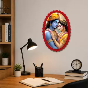 Krishna And Radha Wall Decorative Showpiece 6 X 8 Inch | 4 MM MDF Wooden Glossy Sublimation Print | Back Hook Wall Hanging | Home Temple & Living Room Decor (F57458) Krishna And Radha Wall Decorative Showpiece 6 X 8 Inch | 4 MM MDF Wooden Glossy Sublimation Print | Back Hook Wall Hanging | Home Temple & Living Room Decor (F57458)
