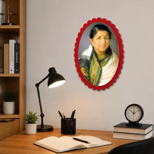 Lata Mangeshkar Wall Decorative Showpiece 6 X 8 Inch | 4 MM MDF Wooden Glossy Sublimation Print | Back Hook Wall Hanging | Home Temple & Living Room Decor (F57461) Lata Mangeshkar Wall Decorative Showpiece 6 X 8 Inch | 4 MM MDF Wooden Glossy Sublimation Print | Back Hook Wall Hanging | Home Temple & Living Room Decor (F57461)