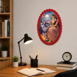 Shree Krishna And Shree Radha Wall Decorative Showpiece 6 X 8 Inch | 4 MM MDF Wooden Glossy Sublimation Print | Back Hook Wall Hanging | Home Temple & Living Room Decor (F57466) Shree Krishna And Shree Radha Wall Decorative Showpiece 6 X 8 Inch | 4 MM MDF Wooden Glossy Sublimation Print | Back Hook Wall Hanging | Home Temple & Living Room Decor (F57466)