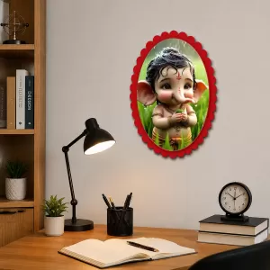 Ganesha Wall Decorative Showpiece 6 X 8 Inch | 4 MM MDF Wooden Glossy Sublimation Print | Back Hook Wall Hanging | Home Temple & Living Room Decor (F57471) Ganesha Wall Decorative Showpiece 6 X 8 Inch | 4 MM MDF Wooden Glossy Sublimation Print | Back Hook Wall Hanging | Home Temple & Living Room Decor (F57471)