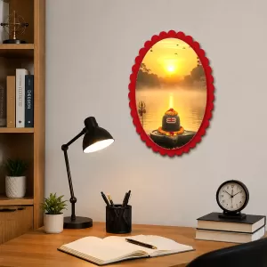 Shiva Wall Decorative Showpiece 6 X 8 Inch | 4 MM MDF Wooden Glossy Sublimation Print | Back Hook Wall Hanging | Home Temple & Living Room Decor (F57472)