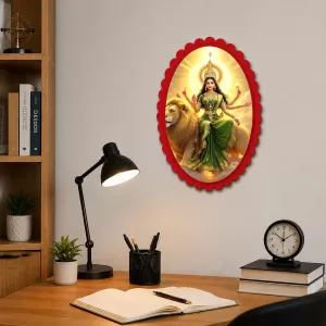 Durga Wall Decorative Showpiece 6 X 8 Inch | 4 MM MDF Wooden Glossy Sublimation Print | Back Hook Wall Hanging | Home Temple & Living Room Decor (F57473) Durga Wall Decorative Showpiece 6 X 8 Inch | 4 MM MDF Wooden Glossy Sublimation Print | Back Hook Wall Hanging | Home Temple & Living Room Decor (F57473)