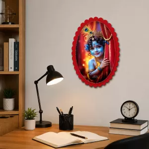 Lord Shree Krishna Wall Decorative Showpiece 6 X 8 Inch | 4 MM MDF Wooden Glossy Sublimation Print | Back Hook Wall Hanging | Home Temple & Living Room Decor (F57484) Lord Shree Krishna Wall Decorative Showpiece 6 X 8 Inch | 4 MM MDF Wooden Glossy Sublimation Print | Back Hook Wall Hanging | Home Temple & Living Room Decor (F57484)