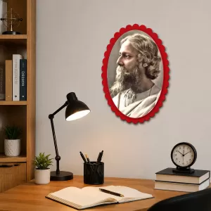 Rabindranath Tagore Wall Decorative Showpiece 6 X 8 Inch | 4 MM MDF Wooden Glossy Sublimation Print | Back Hook Wall Hanging | Home Temple & Living Room Decor (F57488) Rabindranath Tagore Wall Decorative Showpiece 6 X 8 Inch | 4 MM MDF Wooden Glossy Sublimation Print | Back Hook Wall Hanging | Home Temple & Living Room Decor (F57488)