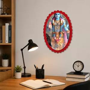 Vishnu Wall Decorative Showpiece 6 X 8 Inch | 4 MM MDF Wooden Glossy Sublimation Print | Back Hook Wall Hanging | Home Temple & Living Room Decor (F57491) Vishnu Wall Decorative Showpiece 6 X 8 Inch | 4 MM MDF Wooden Glossy Sublimation Print | Back Hook Wall Hanging | Home Temple & Living Room Decor (F57491)
