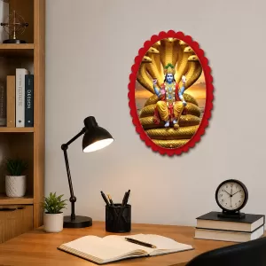 Lord Lord Vishnu Wall Decorative Showpiece 6 X 8 Inch | 4 MM MDF Wooden Glossy Sublimation Print | Back Hook Wall Hanging | Home Temple & Living Room Decor (F57492) Lord Lord Vishnu Wall Decorative Showpiece 6 X 8 Inch | 4 MM MDF Wooden Glossy Sublimation Print | Back Hook Wall Hanging | Home Temple & Living Room Decor (F57492)