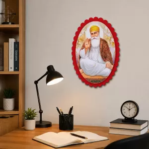 Guru Nanak Wall Decorative Showpiece 6 X 8 Inch | 4 MM MDF Wooden Glossy Sublimation Print | Back Hook Wall Hanging | Home Temple & Living Room Decor (F57493) Guru Nanak Wall Decorative Showpiece 6 X 8 Inch | 4 MM MDF Wooden Glossy Sublimation Print | Back Hook Wall Hanging | Home Temple & Living Room Decor (F57493)