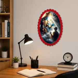 Shiva Wall Decorative Showpiece 6 X 8 Inch | 4 MM MDF Wooden Glossy Sublimation Print | Back Hook Wall Hanging | Home Temple & Living Room Decor (F57496)