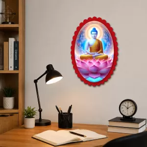 Buddha Wall Decorative Showpiece 6 X 8 Inch | 4 MM MDF Wooden Glossy Sublimation Print | Back Hook Wall Hanging | Home Temple & Living Room Decor (F57506) Buddha Wall Decorative Showpiece 6 X 8 Inch | 4 MM MDF Wooden Glossy Sublimation Print | Back Hook Wall Hanging | Home Temple & Living Room Decor (F57506)