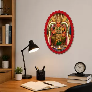 Maa Kali Wall Decorative Showpiece 6 X 8 Inch | 4 MM MDF Wooden Glossy Sublimation Print | Back Hook Wall Hanging | Home Temple & Living Room Decor (F57517)