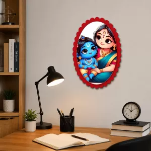 Yashoda And Krishna Wall Decorative Showpiece 6 X 8 Inch | 4 MM MDF Wooden Glossy Sublimation Print | Back Hook Wall Hanging | Home Temple & Living Room Decor (F57518) Yashoda And Krishna Wall Decorative Showpiece 6 X 8 Inch | 4 MM MDF Wooden Glossy Sublimation Print | Back Hook Wall Hanging | Home Temple & Living Room Decor (F57518)