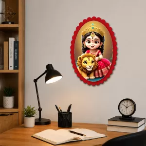 Durga Wall Decorative Showpiece 6 X 8 Inch | 4 MM MDF Wooden Glossy Sublimation Print | Back Hook Wall Hanging | Home Temple & Living Room Decor (F57526) Durga Wall Decorative Showpiece 6 X 8 Inch | 4 MM MDF Wooden Glossy Sublimation Print | Back Hook Wall Hanging | Home Temple & Living Room Decor (F57526)