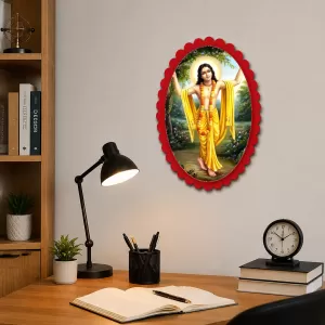 Krishna Wall Decorative Showpiece 6 X 8 Inch | 4 MM MDF Wooden Glossy Sublimation Print | Back Hook Wall Hanging | Home Temple & Living Room Decor (F57532) Krishna Wall Decorative Showpiece 6 X 8 Inch | 4 MM MDF Wooden Glossy Sublimation Print | Back Hook Wall Hanging | Home Temple & Living Room Decor (F57532)
