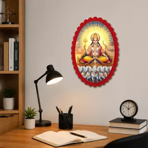 Lord Surya Wall Decorative Showpiece 6 X 8 Inch | 4 MM MDF Wooden Glossy Sublimation Print | Back Hook Wall Hanging | Home Temple & Living Room Decor (F57538) Lord Surya Wall Decorative Showpiece 6 X 8 Inch | 4 MM MDF Wooden Glossy Sublimation Print | Back Hook Wall Hanging | Home Temple & Living Room Decor (F57538)
