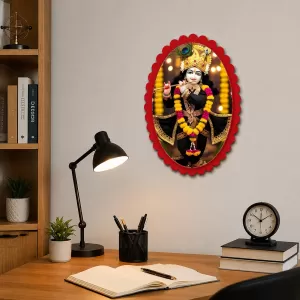 Lord Shree Krishna Wall Decorative Showpiece 6 X 8 Inch | 4 MM MDF Wooden Glossy Sublimation Print | Back Hook Wall Hanging | Home Temple & Living Room Decor (F57542) Lord Shree Krishna Wall Decorative Showpiece 6 X 8 Inch | 4 MM MDF Wooden Glossy Sublimation Print | Back Hook Wall Hanging | Home Temple & Living Room Decor (F57542)