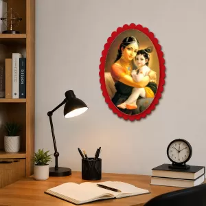 Yashoda And Shree Krishna Wall Decorative Showpiece 6 X 8 Inch | 4 MM MDF Wooden Glossy Sublimation Print | Back Hook Wall Hanging | Home Temple & Living Room Decor (F57565) Yashoda And Shree Krishna Wall Decorative Showpiece 6 X 8 Inch | 4 MM MDF Wooden Glossy Sublimation Print | Back Hook Wall Hanging | Home Temple & Living Room Decor (F57565)