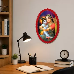 Yashoda And Shree Krishna Wall Decorative Showpiece 6 X 8 Inch | 4 MM MDF Wooden Glossy Sublimation Print | Back Hook Wall Hanging | Home Temple & Living Room Decor (F57566) Yashoda And Shree Krishna Wall Decorative Showpiece 6 X 8 Inch | 4 MM MDF Wooden Glossy Sublimation Print | Back Hook Wall Hanging | Home Temple & Living Room Decor (F57566)