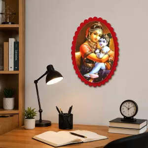 Yashoda And Shree Krishna Wall Decorative Showpiece 6 X 8 Inch | 4 MM MDF Wooden Glossy Sublimation Print | Back Hook Wall Hanging | Home Temple & Living Room Decor (F57568) Yashoda And Shree Krishna Wall Decorative Showpiece 6 X 8 Inch | 4 MM MDF Wooden Glossy Sublimation Print | Back Hook Wall Hanging | Home Temple & Living Room Decor (F57568)