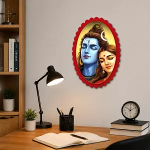 Shiva And Parvati Wall Decorative Showpiece 6 X 8 Inch | 4 MM MDF Wooden Glossy Sublimation Print | Back Hook Wall Hanging | Home Temple & Living Room Decor (F57571) Shiva And Parvati Wall Decorative Showpiece 6 X 8 Inch | 4 MM MDF Wooden Glossy Sublimation Print | Back Hook Wall Hanging | Home Temple & Living Room Decor (F57571)