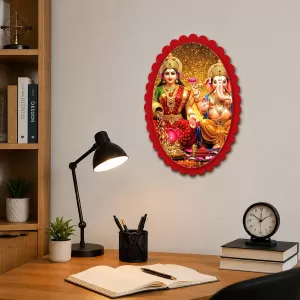 Lakshmi And Ganesha Wall Decorative Showpiece 6 X 8 Inch | 4 MM MDF Wooden Glossy Sublimation Print | Back Hook Wall Hanging | Home Temple & Living Room Decor (F57585) Lakshmi And Ganesha Wall Decorative Showpiece 6 X 8 Inch | 4 MM MDF Wooden Glossy Sublimation Print | Back Hook Wall Hanging | Home Temple & Living Room Decor (F57585)