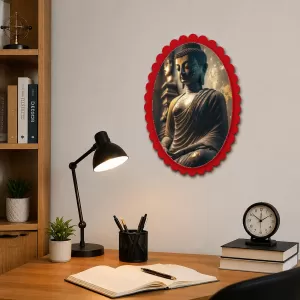 Buddha Wall Decorative Showpiece 6 X 8 Inch | 4 MM MDF Wooden Glossy Sublimation Print | Back Hook Wall Hanging | Home Temple & Living Room Decor (F57602) Buddha Wall Decorative Showpiece 6 X 8 Inch | 4 MM MDF Wooden Glossy Sublimation Print | Back Hook Wall Hanging | Home Temple & Living Room Decor (F57602)