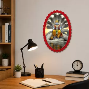 Lord Vishnu Wall Decorative Showpiece 6 X 8 Inch | 4 MM MDF Wooden Glossy Sublimation Print | Back Hook Wall Hanging | Home Temple & Living Room Decor (F57635) Lord Vishnu Wall Decorative Showpiece 6 X 8 Inch | 4 MM MDF Wooden Glossy Sublimation Print | Back Hook Wall Hanging | Home Temple & Living Room Decor (F57635)