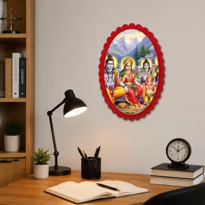 Lord Shiva Family Wall Decorative Showpiece 6 X 8 Inch | 4 MM MDF Wooden Glossy Sublimation Print | Back Hook Wall Hanging | Home Temple & Living Room Decor (F57641) Lord Shiva Family Wall Decorative Showpiece 6 X 8 Inch | 4 MM MDF Wooden Glossy Sublimation Print | Back Hook Wall Hanging | Home Temple & Living Room Decor (F57641)
