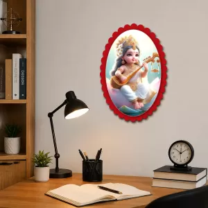 Krishna Wall Decorative Showpiece 6 X 8 Inch | 4 MM MDF Wooden Glossy Sublimation Print | Back Hook Wall Hanging | Home Temple & Living Room Decor (F57650) Krishna Wall Decorative Showpiece 6 X 8 Inch | 4 MM MDF Wooden Glossy Sublimation Print | Back Hook Wall Hanging | Home Temple & Living Room Decor (F57650)