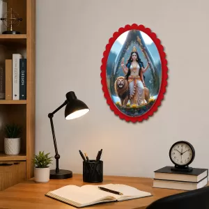 Durga Wall Decorative Showpiece 6 X 8 Inch | 4 MM MDF Wooden Glossy Sublimation Print | Back Hook Wall Hanging | Home Temple & Living Room Decor (F57653) Durga Wall Decorative Showpiece 6 X 8 Inch | 4 MM MDF Wooden Glossy Sublimation Print | Back Hook Wall Hanging | Home Temple & Living Room Decor (F57653)