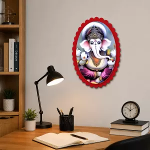 Ganesha Wall Decorative Showpiece 6 X 8 Inch | 4 MM MDF Wooden Glossy Sublimation Print | Back Hook Wall Hanging | Home Temple & Living Room Decor (F57664) Ganesha Wall Decorative Showpiece 6 X 8 Inch | 4 MM MDF Wooden Glossy Sublimation Print | Back Hook Wall Hanging | Home Temple & Living Room Decor (F57664)