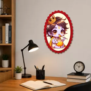 Krishna Wall Decorative Showpiece 6 X 8 Inch | 4 MM MDF Wooden Glossy Sublimation Print | Back Hook Wall Hanging | Home Temple & Living Room Decor (F57665) Krishna Wall Decorative Showpiece 6 X 8 Inch | 4 MM MDF Wooden Glossy Sublimation Print | Back Hook Wall Hanging | Home Temple & Living Room Decor (F57665)