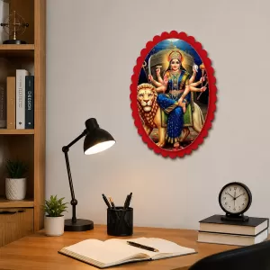 Durga Wall Decorative Showpiece 6 X 8 Inch | 4 MM MDF Wooden Glossy Sublimation Print | Back Hook Wall Hanging | Home Temple & Living Room Decor (F57670) Durga Wall Decorative Showpiece 6 X 8 Inch | 4 MM MDF Wooden Glossy Sublimation Print | Back Hook Wall Hanging | Home Temple & Living Room Decor (F57670)