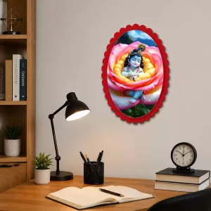 Shree Krishna Wall Decorative Showpiece 6 X 8 Inch | 4 MM MDF Wooden Glossy Sublimation Print | Back Hook Wall Hanging | Home Temple & Living Room Decor (F57671) Shree Krishna Wall Decorative Showpiece 6 X 8 Inch | 4 MM MDF Wooden Glossy Sublimation Print | Back Hook Wall Hanging | Home Temple & Living Room Decor (F57671)